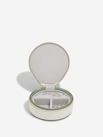 Seafoam Round Travel Jewellery Box