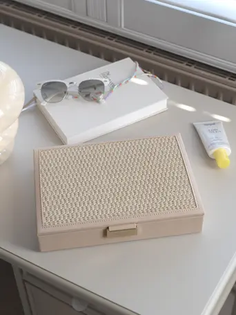 Blush Raffia Classic Jewellery Box Lid