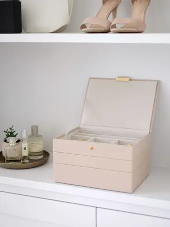 Blush Raffia Classic Jewellery Box Set of 3