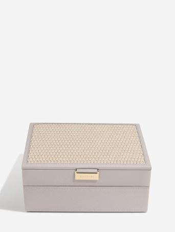 Taupe Raffia Classic Jewellery Box Set of 2
