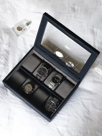 Navy Blue 8 Piece Watch Box