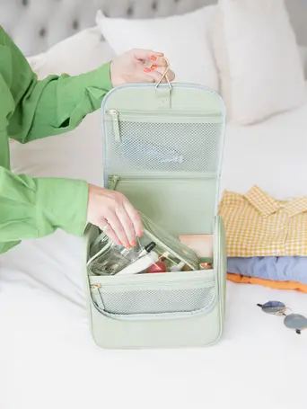 Sage Green Hanging Washbag
