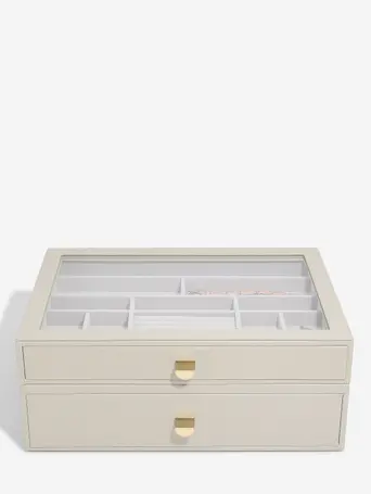 Oatmeal Supersize Jewellery Display Box Set of 2