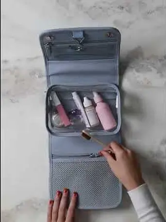 Dusky Blue Small Hanging Washbag