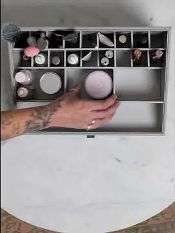 Pebble Grey Supersize Makeup Organiser