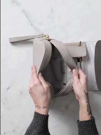 STACKERS TAUPE 'WRAP AROUND' MAKE UP BAG