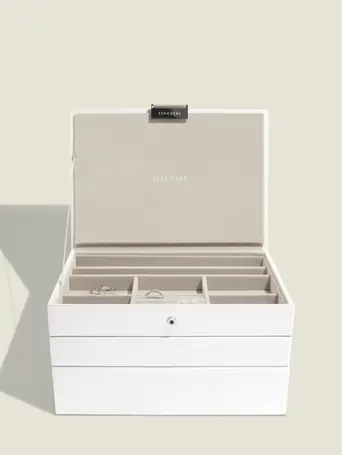 White Classic Jewellery Box Set of 3