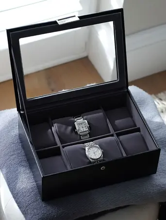 Black 8 Piece Watch Box