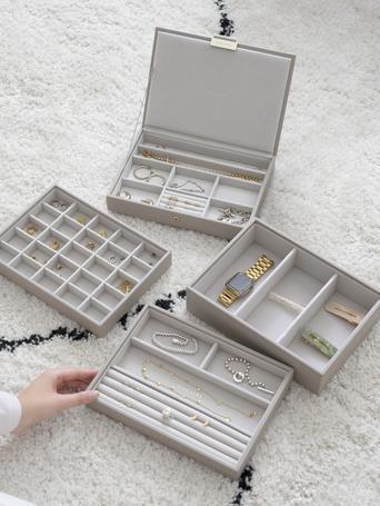 Taupe Classic Jewellery Box Set of 4