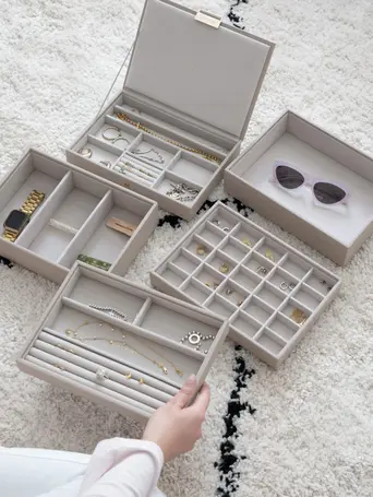 Taupe Classic Jewellery Box Set of 5