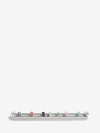 Long Grey Velvet Charm Bar