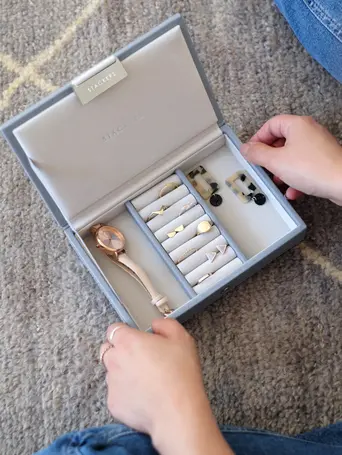 Dusky Blue Mini Jewellery Box Lid