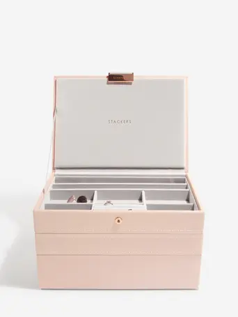 Blush Pink Classic Jewellery Box Set of 3