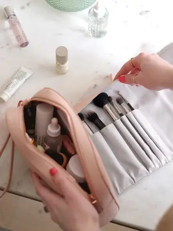 Blush Wrap Around Makeup Bag