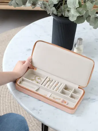 Blush Sleek Necklace Zipped Jewellery Box