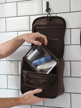 Kosmetyczka podróżna do zawieszenia Stackers brązowa
