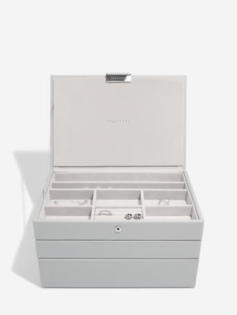 Pebble Grey Classic Jewellery Box Set of 3