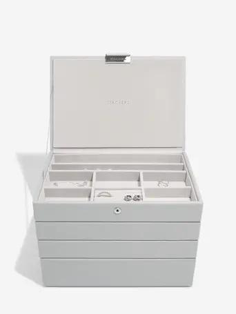 Pebble Grey Classic Jewellery Box Set of 4