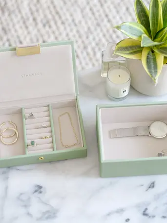 Sage Green Mini Jewellery Box Set of 2