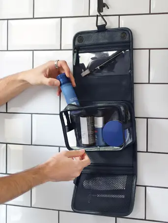 Navy Blue Small Hanging Washbag