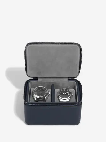 Navy Blue Large Zipped Watch Box
