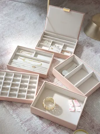 Blush & Champagne Gold Classic Jewellery Box Set of 5