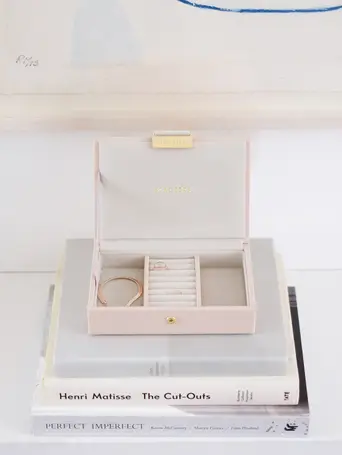 Blush Pink & Champ Gold Mini Jewellery Box Lid