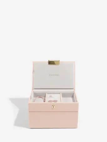 Blush Pink & Champagne Gold Mini Jewellery Box Set of 2