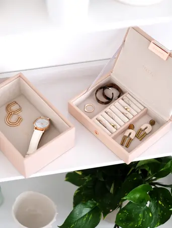 Blush Pink & Champagne Gold Mini Jewellery Box Set of 2