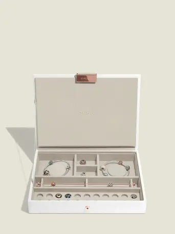 Limited Edition White & Rose Gold Charm Jewellery Box Lid
