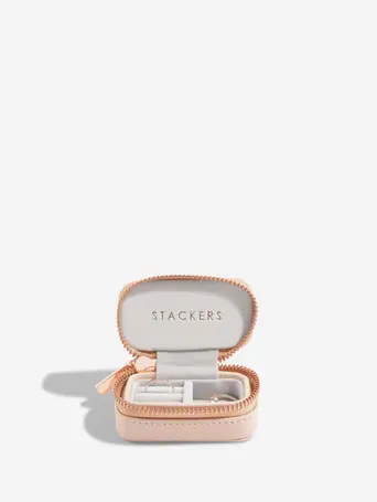 Blush Pink Petite Zipped Travel Jewellery Box
