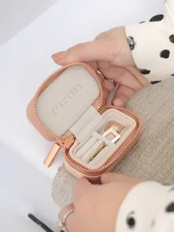 Blush Pink Petite Zipped Travel Jewellery Box