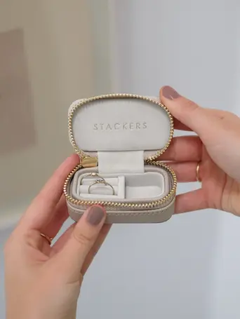 Taupe Petite Zipped Jewellery Box