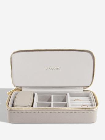 Taupe Large Zipped Jewellery Box