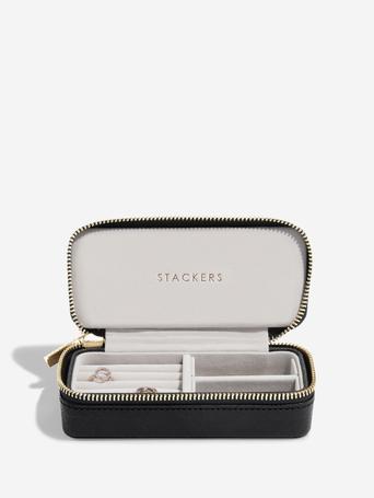Black Medium Zipped Travel Jewellery Box