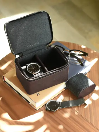 Brown Large Zipped Watch Box
