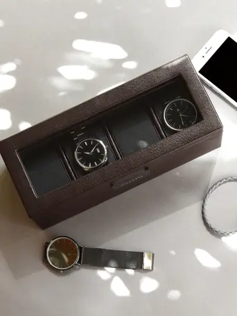 Brown 4 Piece Watch Box