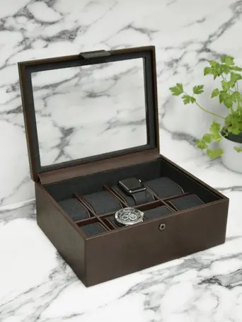 Brown 8 Piece Watch Box