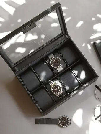 Black 8 Piece Watch Box