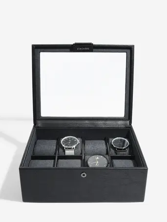 Black 8 Piece Watch Box