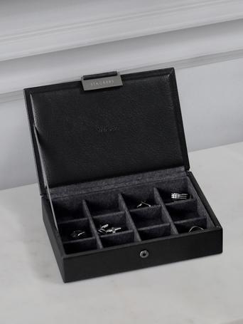 Black Lidded Mini Cufflink Box