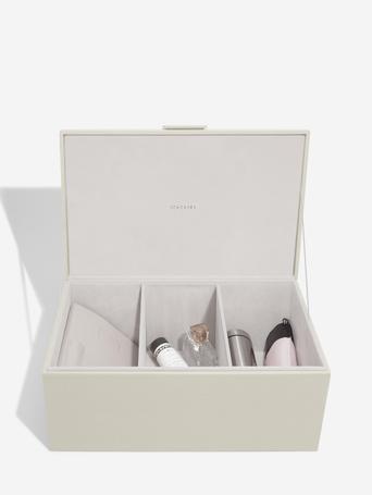 Oatmeal & Brushed Gold Medium Storage Box