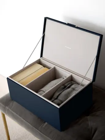 Navy & Gold Medium Storage Box