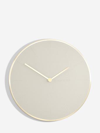 Oatmeal & Brushed Gold PU Clock