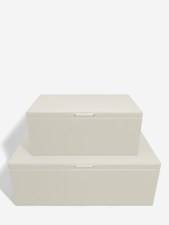 STACKERS SET OF 2 STORAGE BOXES OATMEAL