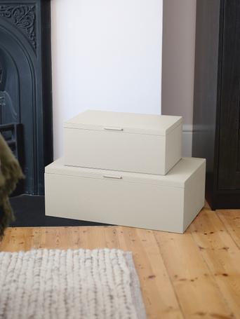 STACKERS SET OF 2 STORAGE BOXES OATMEAL