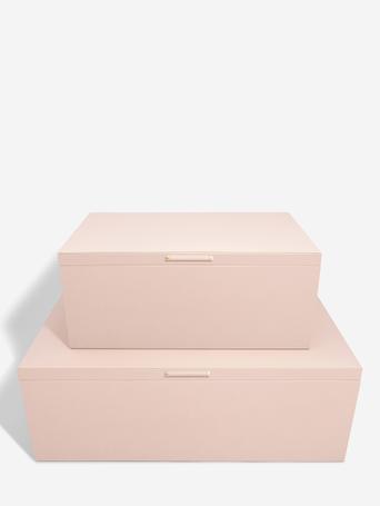 Blush Pink & Gold Set of 2 Storage Boxes