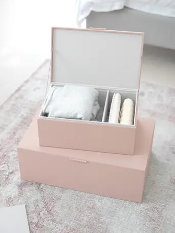 Blush Pink & Gold Set of 2 Storage Boxes