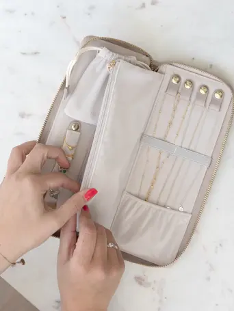 Taupe Jewellery Roll