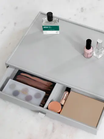Pebble Grey Supersize Makeup Drawer